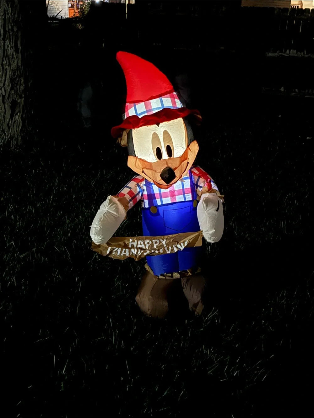 Disney Mickey Mouse “Happy Thanksgiving” Airblown Inflatable Scarecrow 3.8” Tall